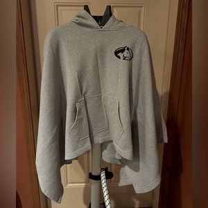Gray Hooded Cape with Logo